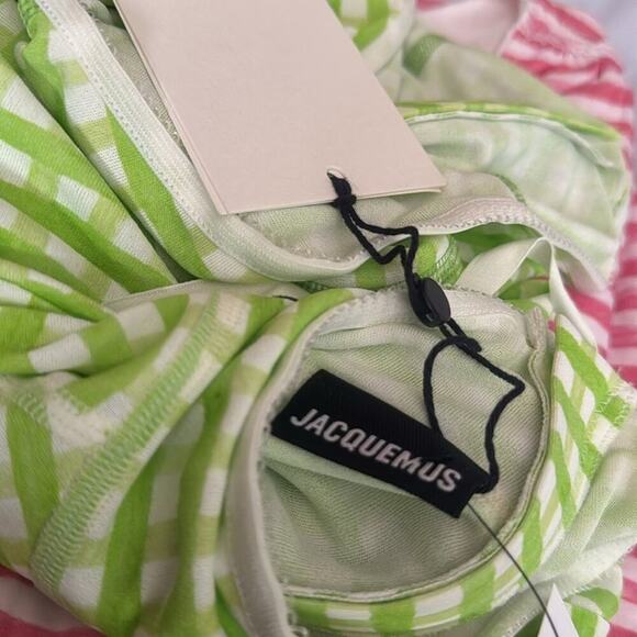 Jacquemus Tuba cropped gingham jersey turtleneck top - Picture 8 of 9